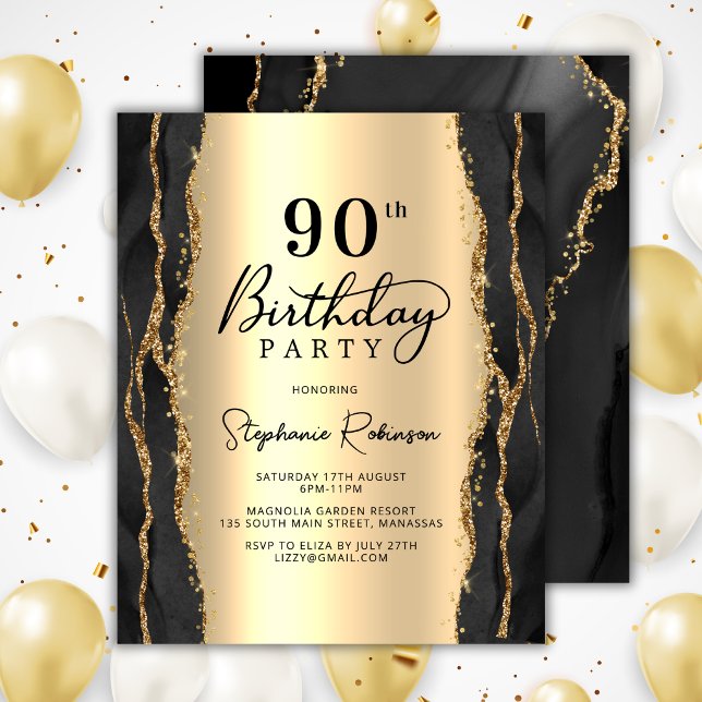 Lámina Invitación de cumpleaños número 90 moderna y econó (Subido por el creador)