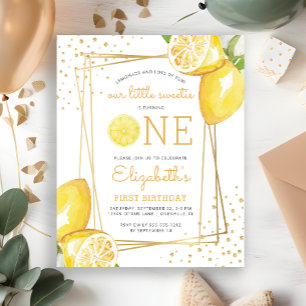 Lámina Invitación de cumpleaños número uno con témpera de