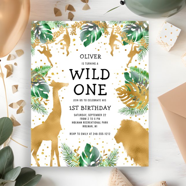 Lámina Invitación de cumpleaños número uno de Safari del  (Subido por el creador)
