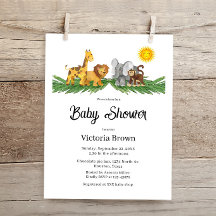 Invitación de Cumpleaños para Bebé de Animales de 