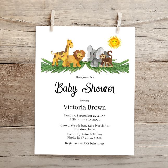 Lámina Invitación de Cumpleaños para Bebé de Animales de  (Subido por el creador)