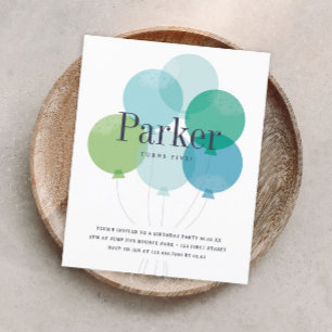Lámina Invitación de cumpleaños para fiesta con globos ec