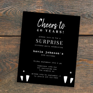 Lámina Invitación de cumpleaños para hombres de cualquier