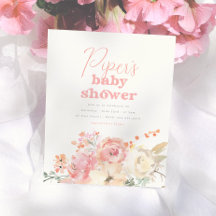 Invitación de Cumpleaños para Niña con Flores Retr