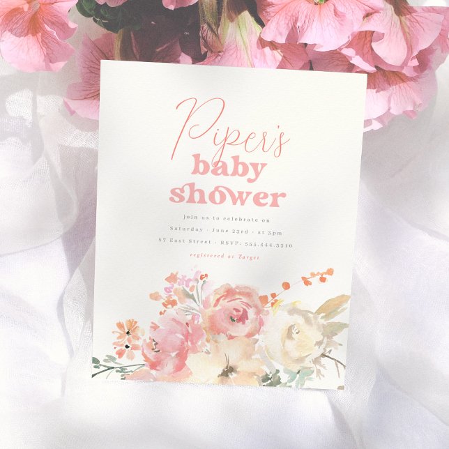 Lámina Invitación de Cumpleaños para Niña con Flores Retr (Subido por el creador)