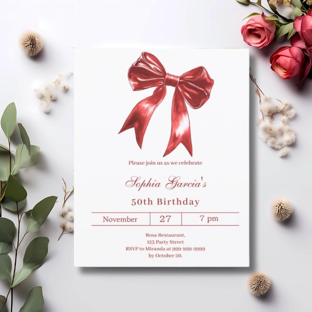 Lámina Invitación de cumpleaños rojo blanco (Subido por el creador)