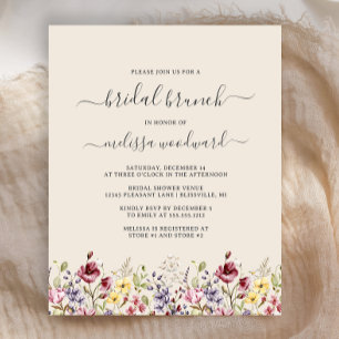 Lámina Invitación de Desayuno Nupcial Boho Silvestre Econ