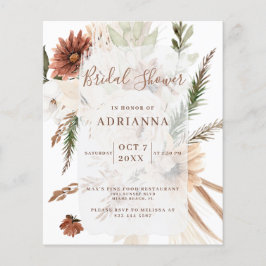 Lámina Invitación de Despedida de Soltera Boho Pampas de