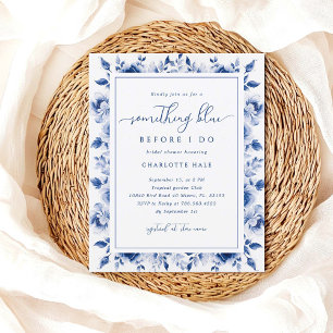 Lámina Invitación de Despedida de Soltera con Flores Azul