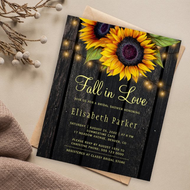 Lámina Invitación de despedida de soltera con girasoles d (Subido por el creador)