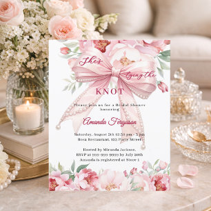 Lámina Invitación de Despedida de Soltera con lazo rosa p