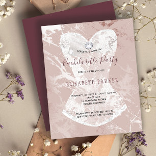 Lámina Invitación de despedida de soltera con mármol de o