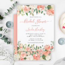 Invitación de Despedida de Soltera Coral Floral