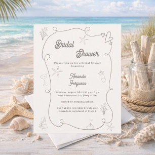 Lámina Invitación de Despedida de Soltera dibujada a mano