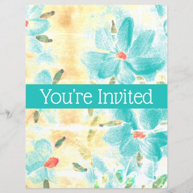 Lámina Invitación de Despedida de Soltera en Verde Azulad (Anverso)
