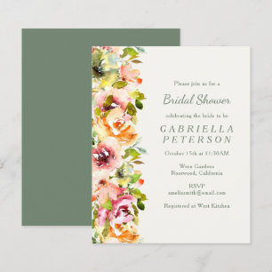 Lámina Invitación de Despedida de Soltera Floral Burgundy