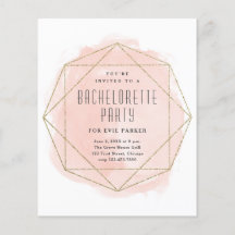 Invitación de Despedida de Soltera Glitter Acuarel