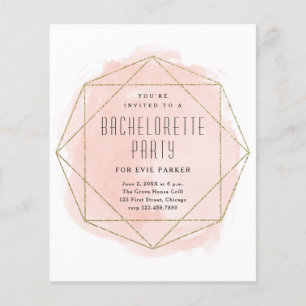 Lámina Invitación de Despedida de Soltera Glitter Acuarel