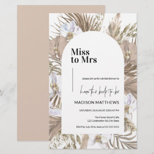 Lámina Invitación de Despedida de Soltera Rosa Boho Presu