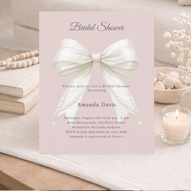 Lámina Invitación de Despedida de Soltera rosa perla polv (Subido por el creador)