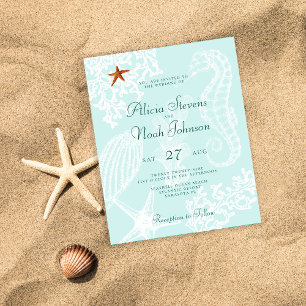 Lámina Invitación de destino de playa para boda con presu