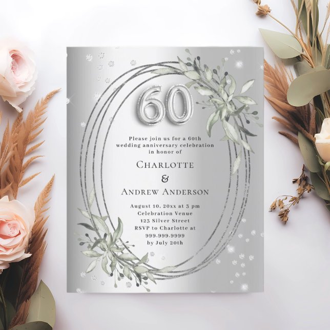 Lámina Invitación de diamantes de plata en 60 años de bod (Subido por el creador)