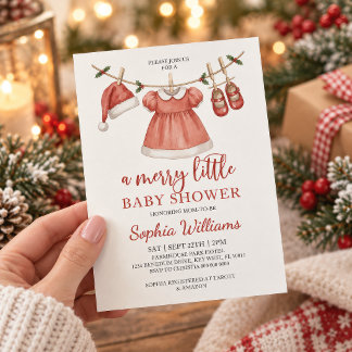 Lámina Invitación de ducha de bebé A Merry Little Baby