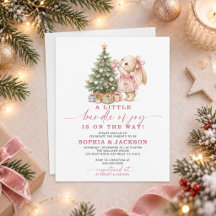 Invitación de Ducha de Bebé de Conejo A Little Bun