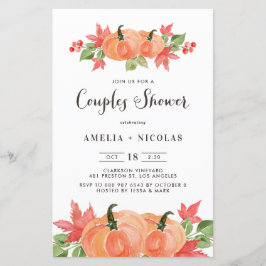 Lámina Invitación de ducha de las parejas de calabaza acu