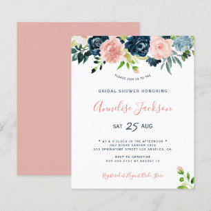 Lámina Invitación de ducha de novia con acuarela floral d