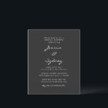 Lámina Invitación de ducha de novia con escritura negra m<br><div class="desc">Invitación a la ducha de novia con escritura blanca y negra Minimalista</div>