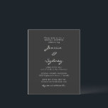 Lámina Invitación de ducha de novia con escritura negra m<br><div class="desc">Invitación a la ducha de novia con escritura blanca y negra Minimalista</div>