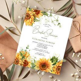 Lámina Invitación de ducha de novia de girasoles modernos