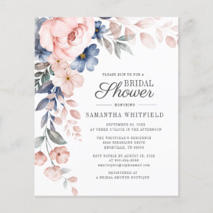 Lámina Invitación de Ducha de Novia Floral Rosa Presupues