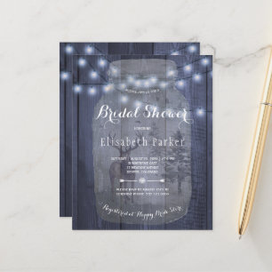 Lámina Invitación de ducha de novia rústica de invierno c