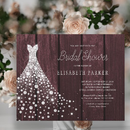 Lámina Invitación de ducha de novia rústica de presupuest