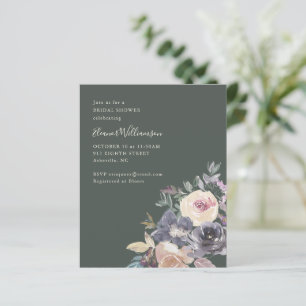 Lámina Invitación de ducha floral de acuarela de sabio os