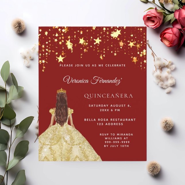 Lámina Invitación de estrellas de vestir de oro rojo de Q (Subido por el creador)