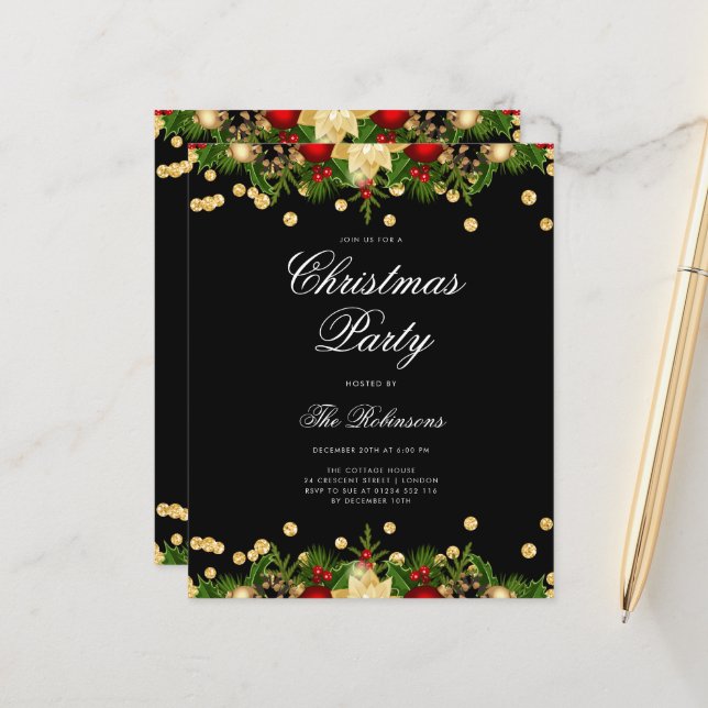 Lámina Invitación de feriado de Navidades festivos con pr (Anverso/Reverso In Situ)