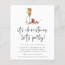 Lámina Invitación de Fiesta a Navidades de champagne de p