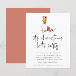 Lámina Invitación de Fiesta a Navidades de champagne de p