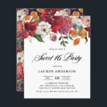 Lámina Invitación de fiesta Botánica Amaryllis Sweet 16 P<br><div class="desc">Invite a su familia y amigos a su evento con esta dulce invitación de personalizable de 16 fiestas. Se caracterizan por amarilis acuarelas, rosas, ranunculus y crisantemos con un patrón floral a juego. Esta invitación botánica dulce dieciséis es perfecta para el otoño y para las fiestas de cumpleaños de los...</div>