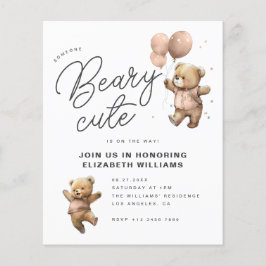 Lámina Invitación de fiesta de baby shower de osito de pe