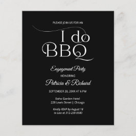 Lámina Invitación de fiesta de compromiso Budget I DO BBQ