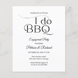 Lámina Invitación de fiesta de compromiso Budget I DO BBQ