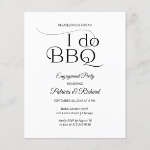 Lámina Invitación de fiesta de compromiso Budget I DO BBQ