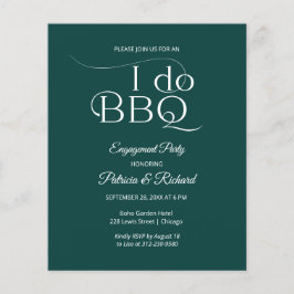 Lámina Invitación de fiesta de compromiso Budget I DO BBQ