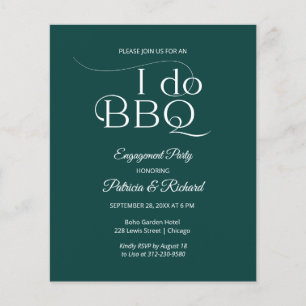 Lámina Invitación de fiesta de compromiso Budget I DO BBQ