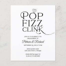 Lámina Invitación de fiesta de compromiso Budget Pop Fizz