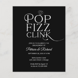 Lámina Invitación de fiesta de compromiso Budget Pop Fizz